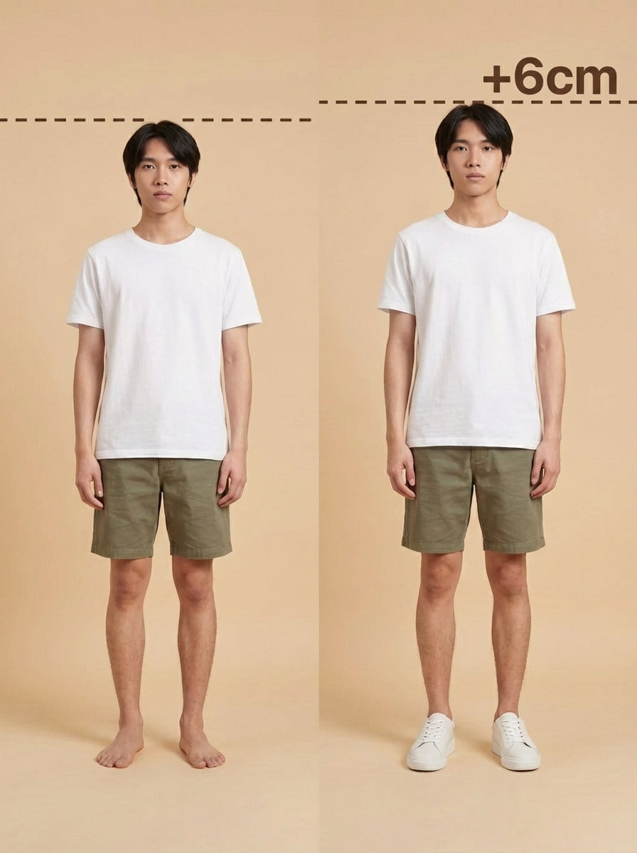 Cotton White Sneakers 6cm