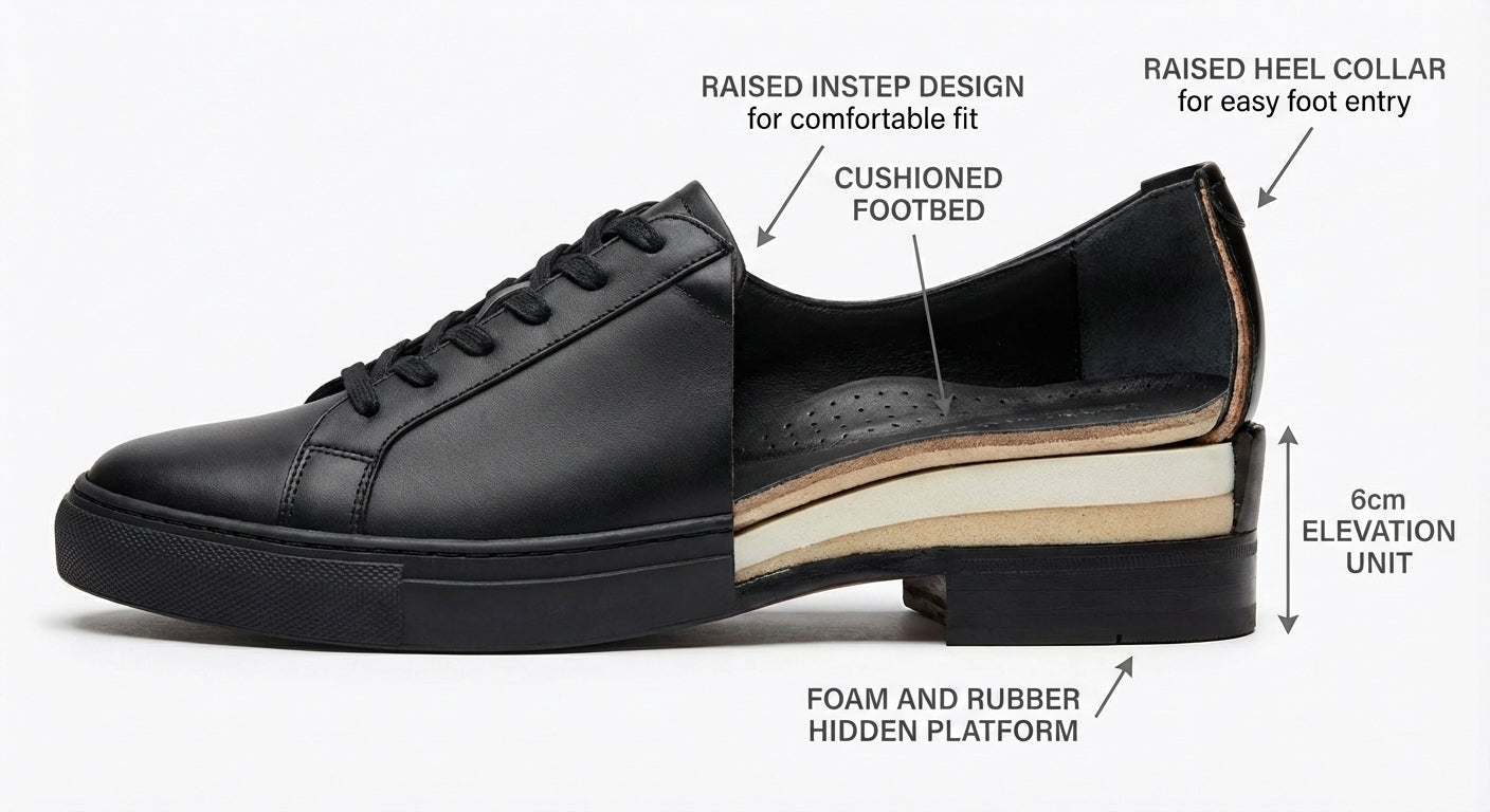 Matt Black Sneakers 6cm