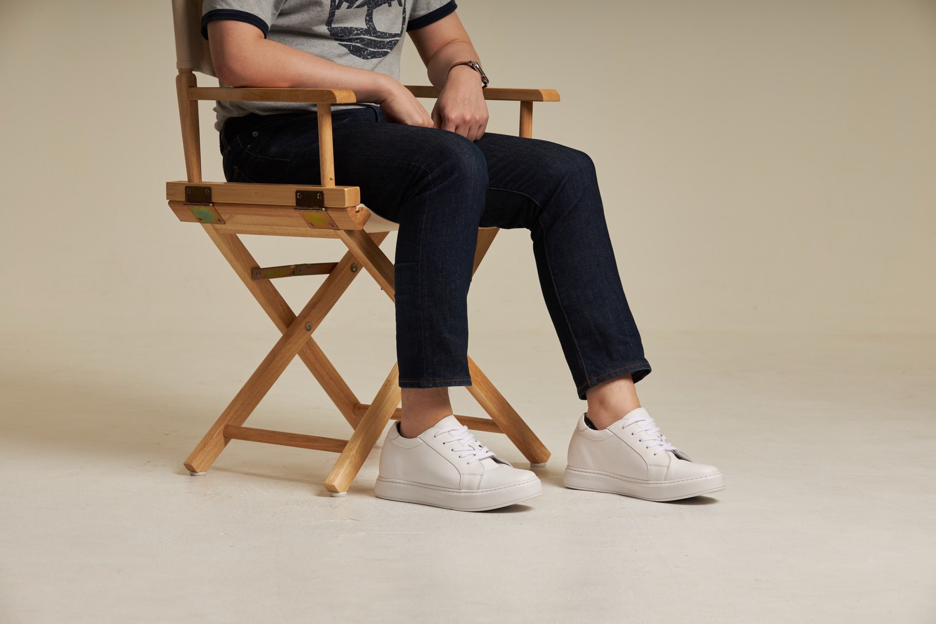 Cotton White Sneakers 6cm