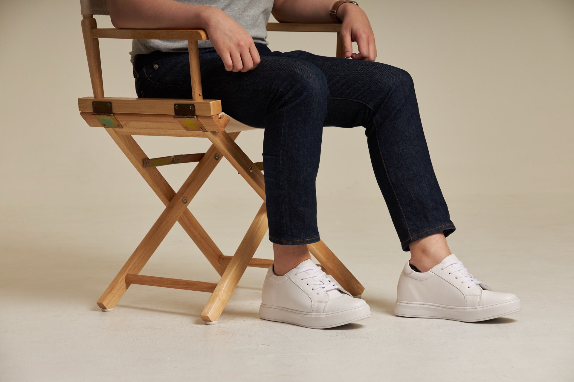 Cotton White Sneakers 6cm