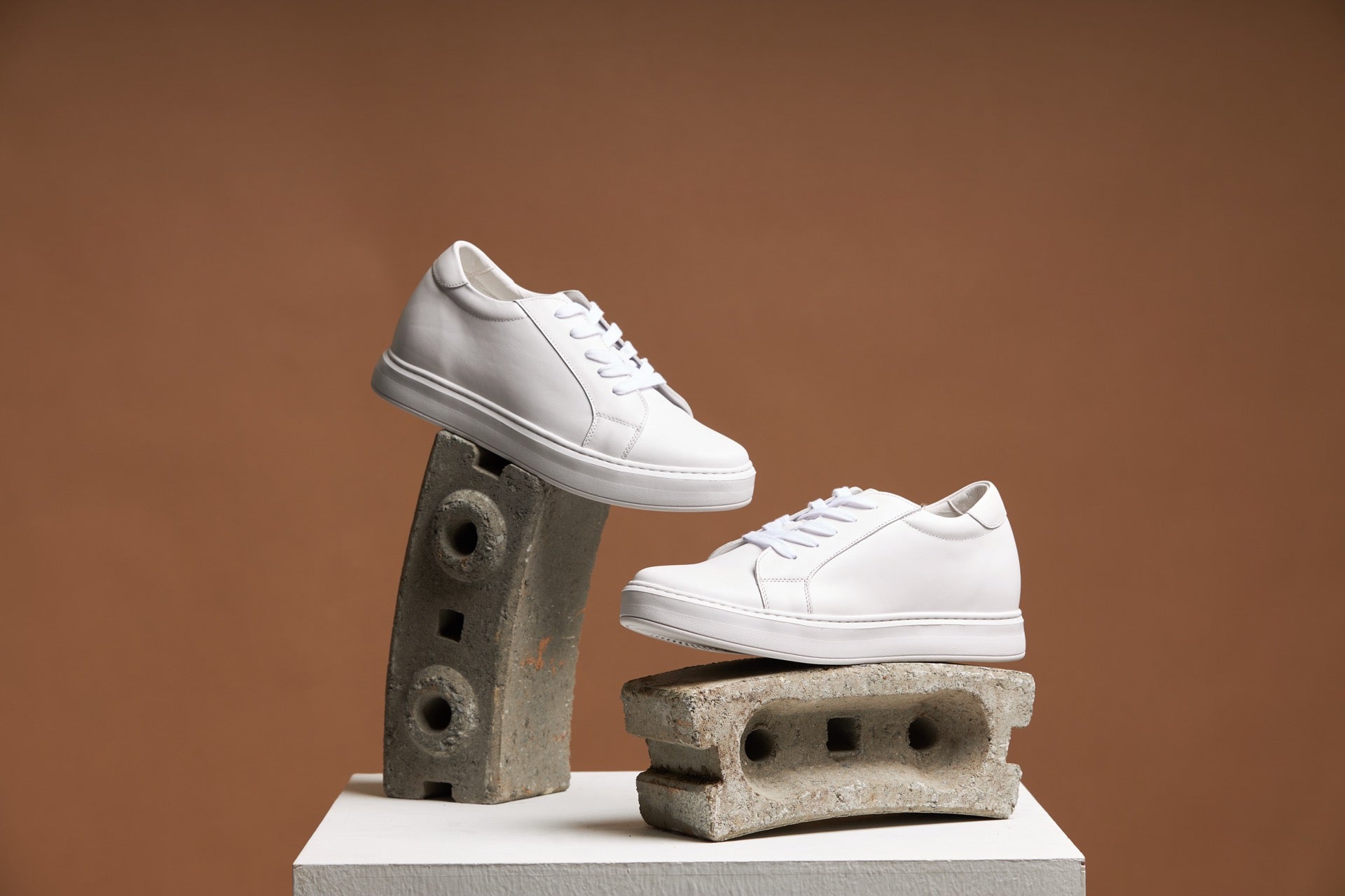 Cotton White Sneakers 6cm